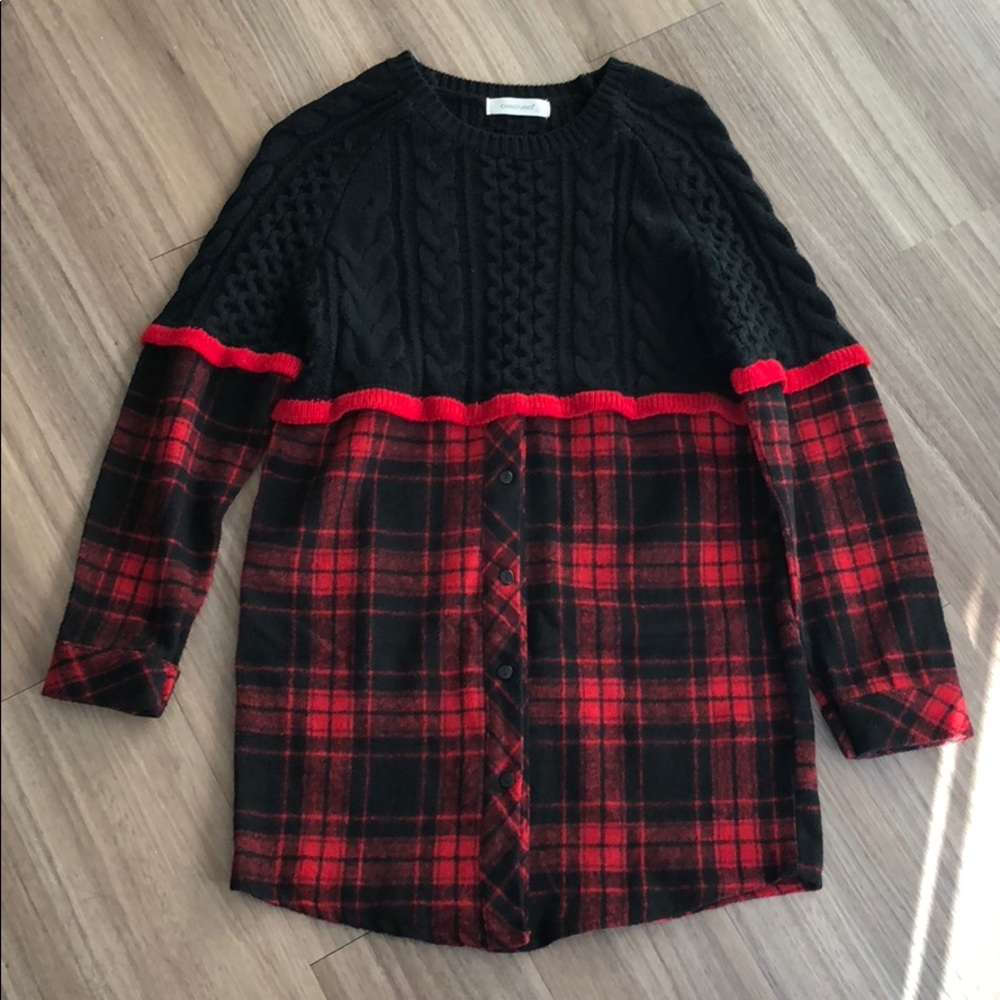 Plaid sweater dress